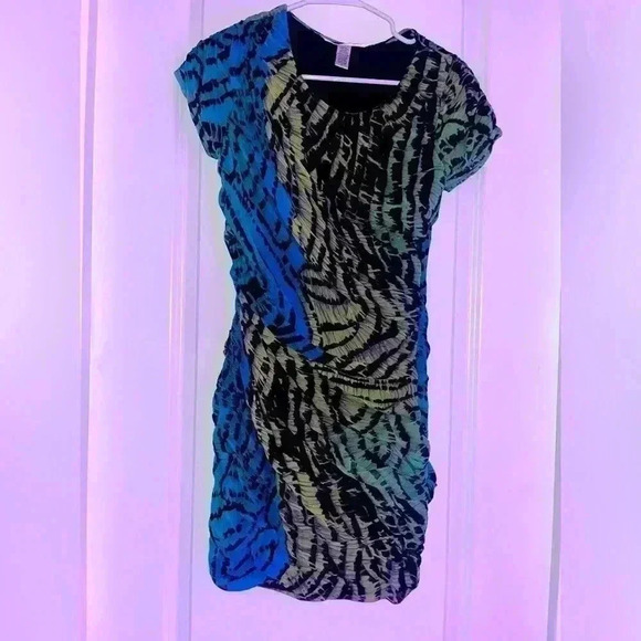 Diane Von Furstenberg Erosa Silk Ruched dress Animal Print - Picture 1 of 3